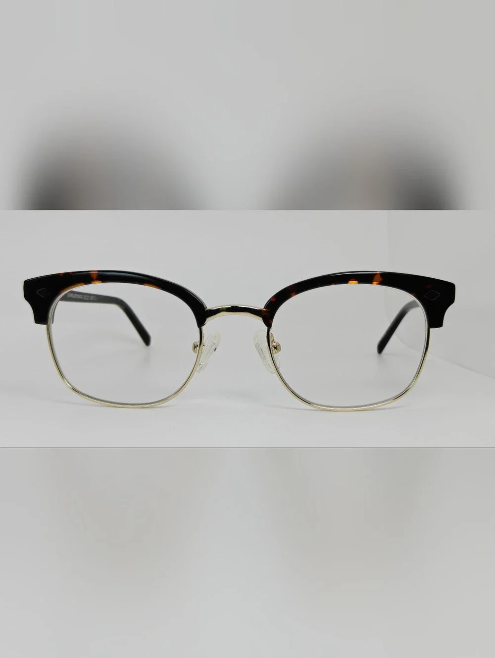 Japan Morning. Petite Womens Tortoise and Gold Browline Glasses.